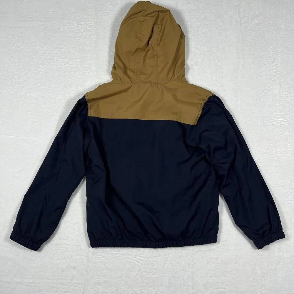 Gymboree Zip Up Hooded Rain Jacket Windbreaker Boys Size 7 8 Medium Navy